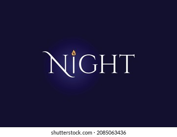 Abstract night typography modern initial wordmarks logo design