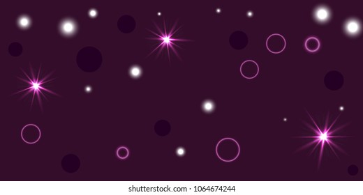 Abstract night vector background. Chaotic stars shine in the night sky. Design element for postcard, poster, business card, cover.