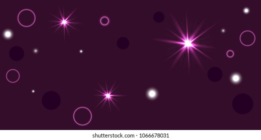 Abstract night vector background. Chaotic stars shine in the night sky. Design element for postcard, poster, business card, cover.