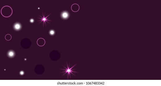 Abstract night vector background. Chaotic stars shine in the night sky. Design element for postcard, poster, business card, cover.