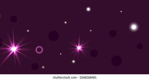 Abstract night vector background. Chaotic stars shine in the night sky. Design element for postcard, poster, business card, cover.
