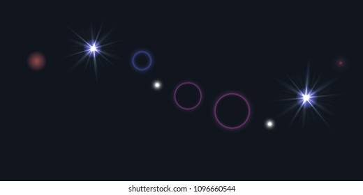 Abstract night vector background. Chaotic stars shine in the night sky. Design element for postcard, poster, business card, cover.