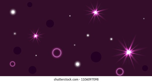 Abstract night vector background. Chaotic stars shine in the night sky. Design element for postcard, poster, business card, cover.