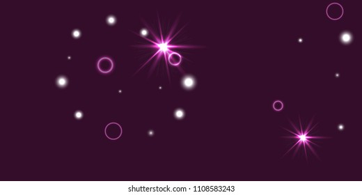 Abstract night vector background. Chaotic stars shine in the night sky. Design element for postcard, poster, business card, cover.