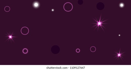 Abstract night vector background. Chaotic stars shine in the night sky. Design element for postcard, poster, business card, cover.