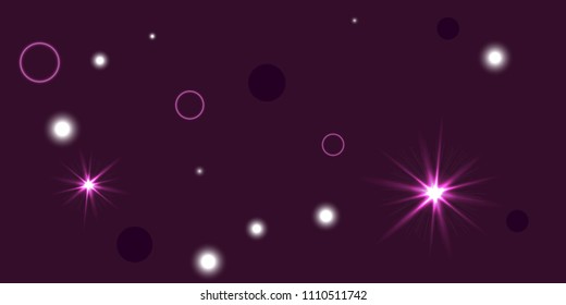 Abstract night vector background. Chaotic stars shine in the night sky. Design element for postcard, poster, business card, cover.
