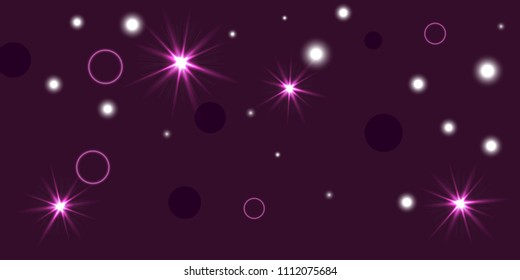 Abstract night vector background. Chaotic stars shine in the night sky. Design element for postcard, poster, business card, cover.