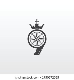 abstract nine king logo. a unique, exclusive, elegant, professional, clean, simple, modern logo. It would be perfect for your company