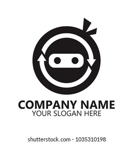 abstract ninja  logo design on white background, Abstract graphic icon, logo design template, symbol for company
