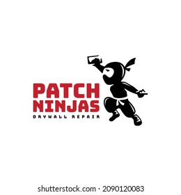 Abstract Ninja Patch Drywall Repair Logo Template