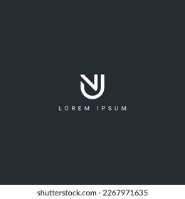 Resumen NJ JN letra simple estilo plantilla de vector de diseño de logotipo.