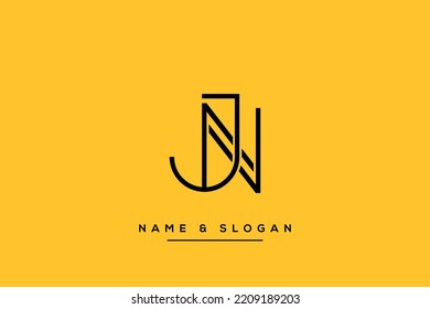 Abstract Nj, JN Letters Logo Initial Based Monogram Icon Vector.