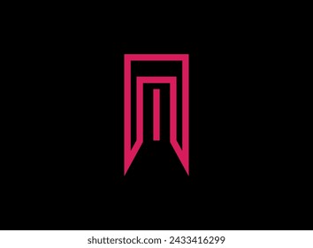 Vector abstracto del diseño del logotipo del NM.