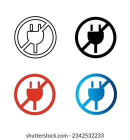 Resumen No Electric Plug Silhouette Illustration, puede utilizarse para diseños de negocio, presentaciones o cualquier diseño adecuado.