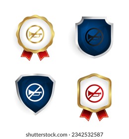 Abstract No Horn Badge and Label Collection, can be used for business designs, presentation designs or any suitable designs.