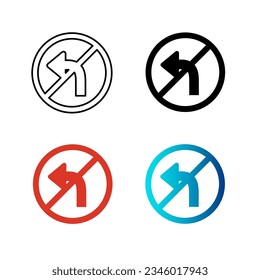 Resumen No Left Turn Silhouette Illustration, se puede usar para diseños de negocios, presentaciones o cualquier diseño adecuado.