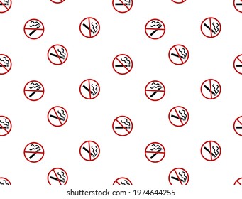 Abstract. No smoking sign seamless pattern background. vector.