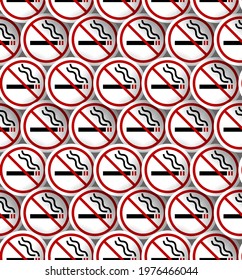 Abstract. No smoking sign seamless pattern background. vector.