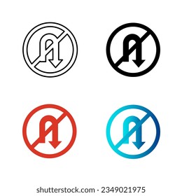 Abstrakte Silhouette Illustration No U Turn, kann für Geschäftsdesigns, Präsentationen oder alle geeigneten Designs verwendet werden.