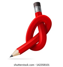 Abstract node of pencil. Illustration for design