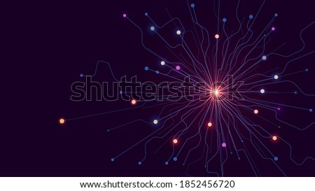 Abstract nodes lines big data connection vector background