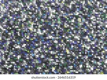 Resumo ruído pixel holográfico fundo. Um mosaico digital brilhante de partículas de pixel cria um efeito holográfico cativante, mudando dinamicamente em tons de azul, roxo e prata.