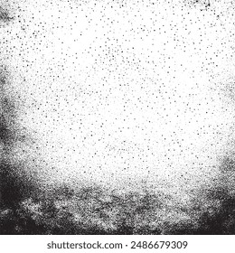 Abstract noise small particles debris and dust distressed uneven background grunge texture overlay with rough and fine grains isolated on white background 