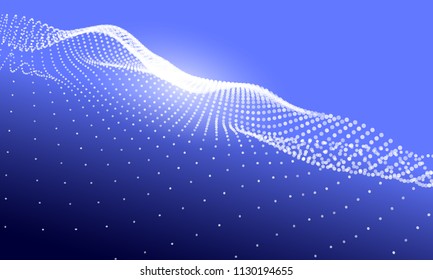 Abstract noise wave points. Futuristic digital illustration. Technology points waveform.