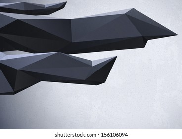 Abstract noisy background with dark low poly crystals