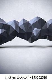 Abstract noisy background with dark polygonal line