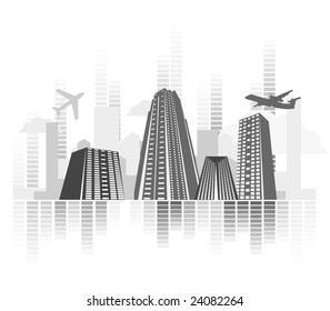 abstract noisy city artwork