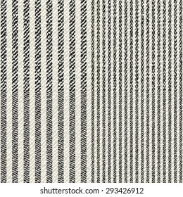 Abstract noisy striped and subtle checked seamless pattern.