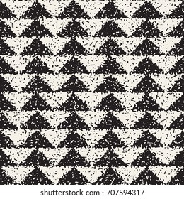 Abstract noisy textured geometric shapes background. Vector seamless vintage grungy pattern.