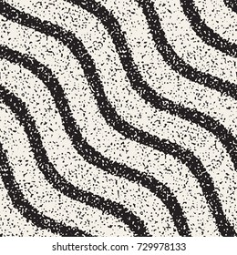 Abstract noisy textured geometric shapes background. Vector seamless grungy pattern.