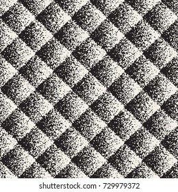 Abstract noisy textured geometric shapes background. Vector seamless grungy pattern.