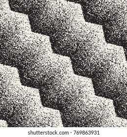 Abstract noisy textured geometric shapes background. Vector seamless vintage grungy pattern.