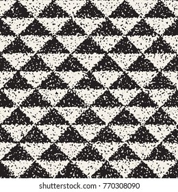 Abstract noisy textured geometric shapes background. Vector seamless vintage grungy pattern.