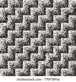 Abstract noisy textured geometric shapes background. Vector   vintage grungy pattern.