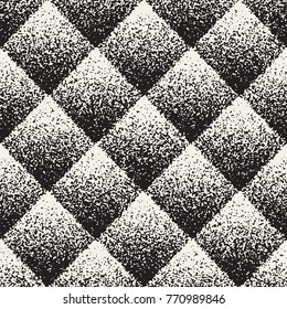 Abstract noisy textured geometric shapes background. Vector seamless vintage grungy pattern.
