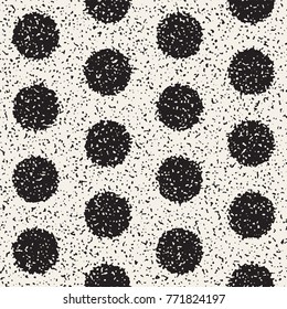 Abstract noisy textured geometric shapes background. Vector seamless vintage grungy pattern.