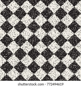 Abstract noisy textured geometric shapes background. Vector seamless vintage grungy pattern.
