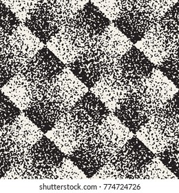 Abstract noisy textured geometric shapes background. Vector seamless vintage grungy pattern.