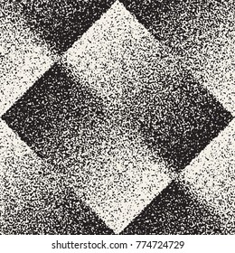 Abstract noisy textured geometric shapes background. Vector seamless vintage grungy pattern.