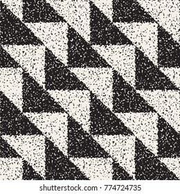 Abstract noisy textured geometric shapes background. Vector seamless vintage grungy pattern.