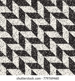 Abstract noisy textured geometric shapes background. Vector seamless vintage grungy pattern.