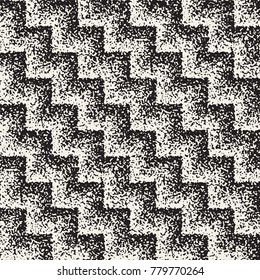 Abstract noisy textured geometric shapes background. Vector seamless vintage grungy pattern.