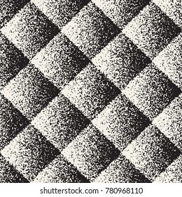 Abstract noisy textured geometric shapes background. Vector seamless vintage grungy pattern.