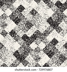 Abstract noisy textured shapes background. Vector seamless vintage grungy pattern.