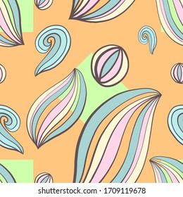 Las hojas abstractas no existentes son perfectas. Ilustración vectorial de fondo de patrones dibujada a mano sin fisuras