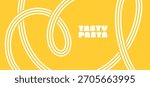 Abstract Noodle Background. Vector Swirl Pasta Lines. Geometric Food Texture with Spaghetti. Noodle and Pasta Packaging Design